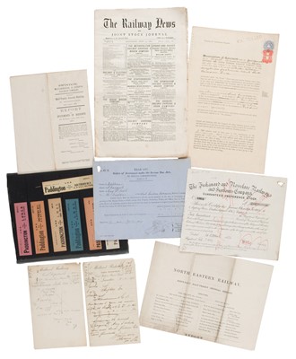 Lot 315 - Railway Ephemera. An interesting collection of early and later Victorian, Edwardian railway ephemera
