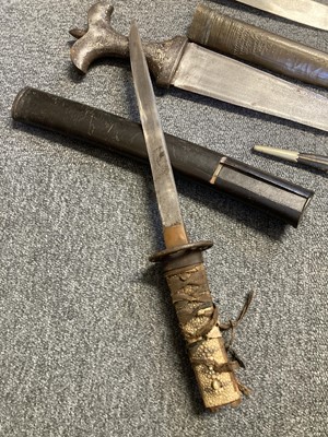 Lot 175 - Daggers. A Japanese tanto probably Edo period and other daggers