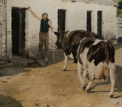 Lot 387 - English School. Walking to the Parlour, mid to late 20th century, oil on canvas