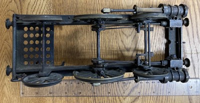 Lot 45 - Locomotive Model. A working model of the lower portion of a 2-2-2 locomotive, 19th-century