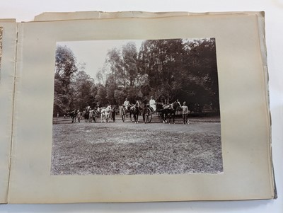 Lot 44 - Singapore. A partly broken album containing 35 albumen print photographs of Singapore