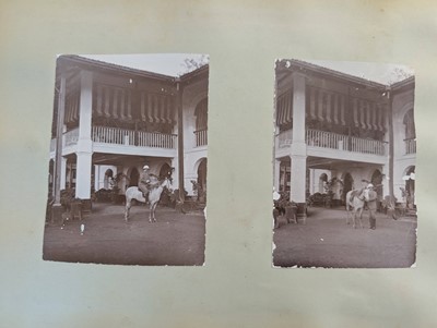 Lot 44 - Singapore. A partly broken album containing 35 albumen print photographs of Singapore