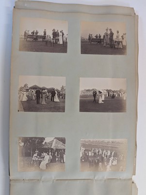 Lot 44 - Singapore. A partly broken album containing 35 albumen print photographs of Singapore