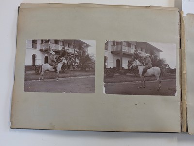 Lot 44 - Singapore. A partly broken album containing 35 albumen print photographs of Singapore