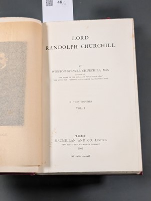 Lot 46 - Churchill (Winston S.). Lord Randolph Churchill, 2 volumes, 1st edition, 1906