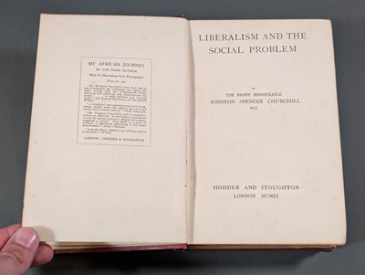 Lot 44 - Churchill (Winston S.). Liberalism and the Social Problem, 1st edition, 1909