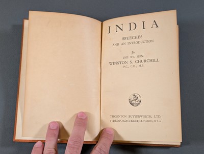 Lot 43 - Churchill (Winston S.). India Speeches, 1st edition, 1931