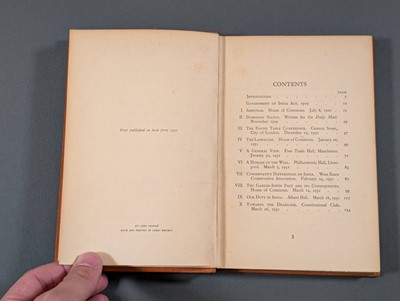 Lot 43 - Churchill (Winston S.). India Speeches, 1st edition, 1931