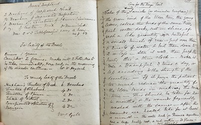 Lot 283 - Medical Receipts. A manuscript pharmaceutical and veterinary receipts book, circa 1820-1830