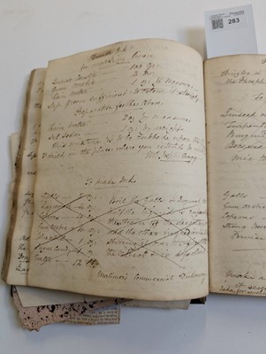 Lot 283 - Medical Receipts. A manuscript pharmaceutical and veterinary receipts book, circa 1820-1830