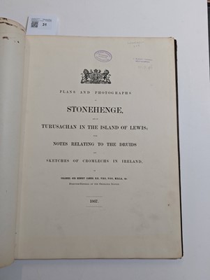 Lot 31 - James (Henry). Plans and Photographs of Stonehenge, and of Turusachan in the Island of Lewis...