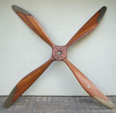 Lot 86 - Propeller. A fine WWI FE8 4-blade propeller by Darracq Motor Engineering Company