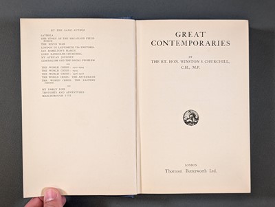 Lot 41 - Churchill (Winston S.). Great Contemporaries, 1st edition, 1937