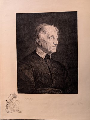 Lot 285 - Newman (John Henry, 1801-1890). A remarque proof etching portrait of Cardinal Newman
