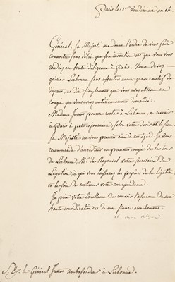 Lot 288 - Talleyrand-Périgord (Charles Maurice de, 1754-1838), signed letter, 1815