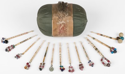 Lot 539 - Lace. A collection of bobbins and other lace-making accoutrements, 19th and 20th century