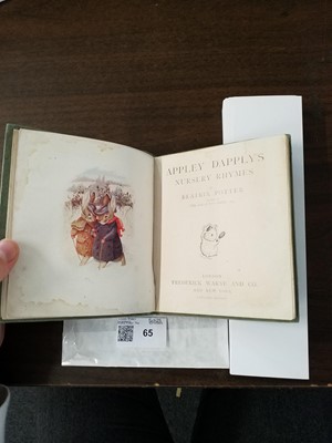 Lot 65 - Potter (Beatrix). Appley Dapply's Nursery Rhymes, 1917, inscribed by Beatrix Potter