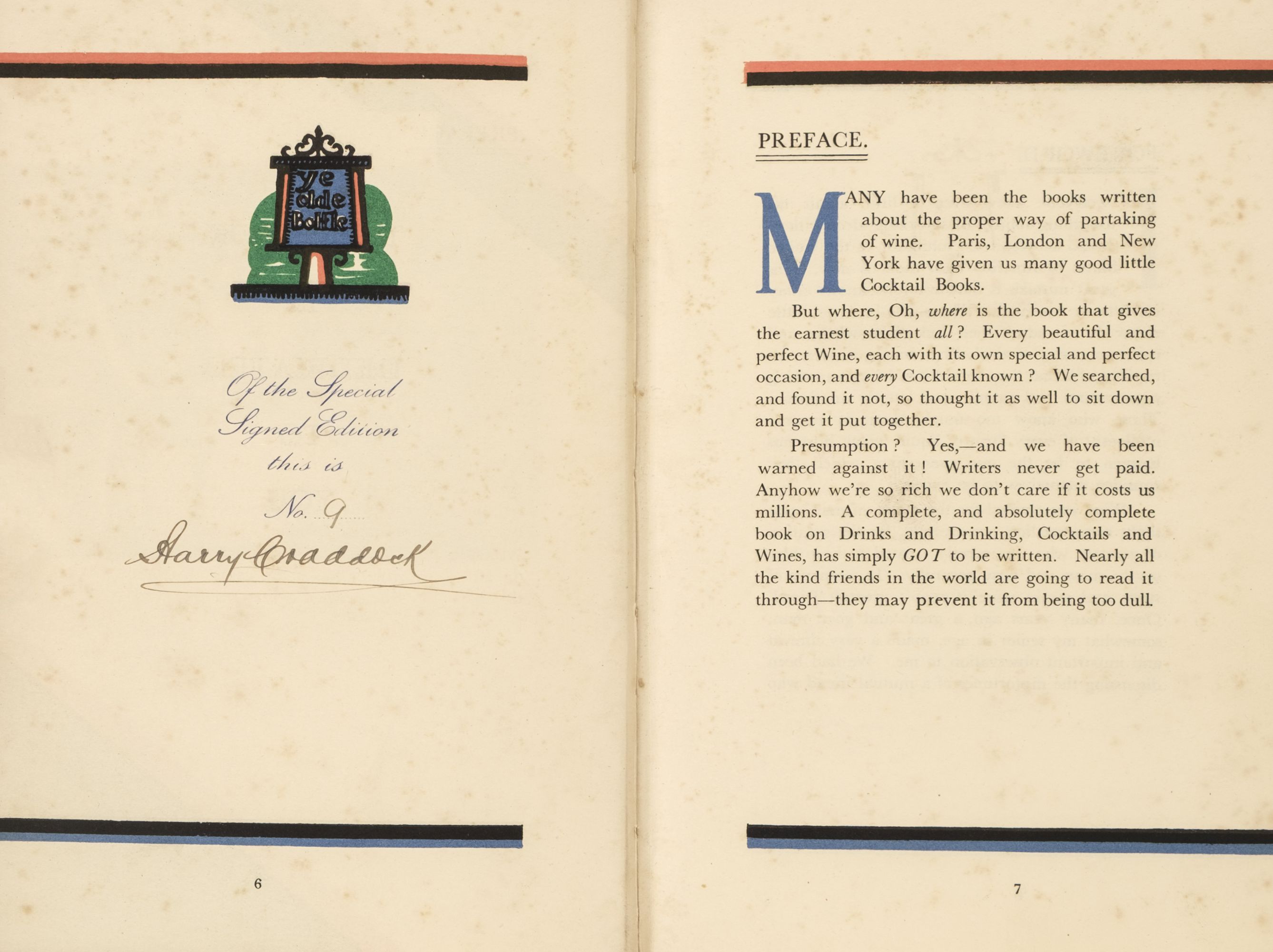 Lot 726 - Craddock (Harry). The Savoy Cocktail Book...,