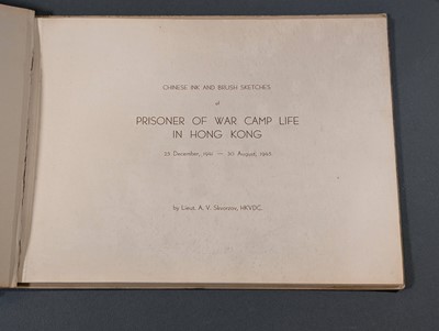 Lot 35 - Skvorzov (Lieutenant A.V.). Chinese ink and brush sketches of Prisoner of War camp..., 1945