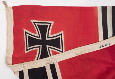 Lot 285 - Kriegsmarine. A WWII German Navy cotton ensign by Plutzar & Brüll K.G.