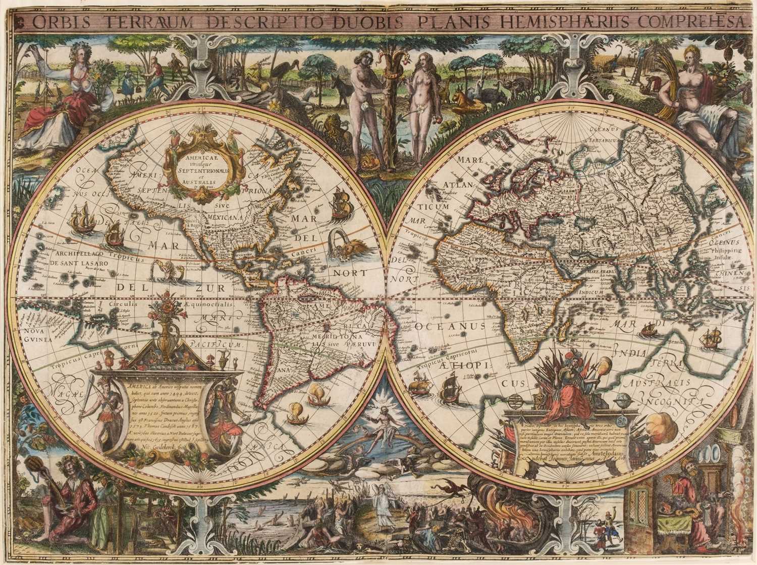 Lot 155 - World. Van Geelkercken (N.), Orbis Terrarum Descriptio Duobis..., circa 1618