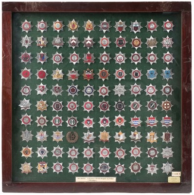 Lot 189 - Fire Fighting. 200 British fire brigade cap badges, cased