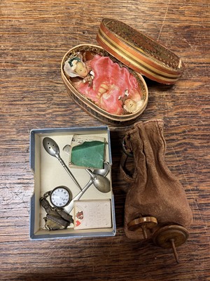 Lot 466 - Miniature dolls. A miniature bristle dancing doll, late 19th century