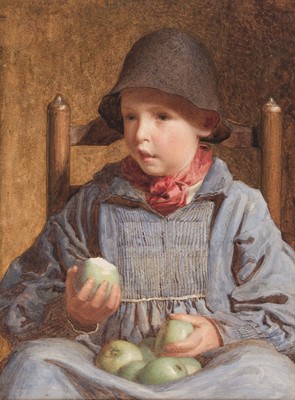 Lot 100 - English School. Boy with apples, circa 1880