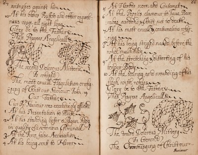 Lot 232 - Howard (Elizabeth Dominica). Manuscript volume of Roman Catholic prayers and devotions, 1698