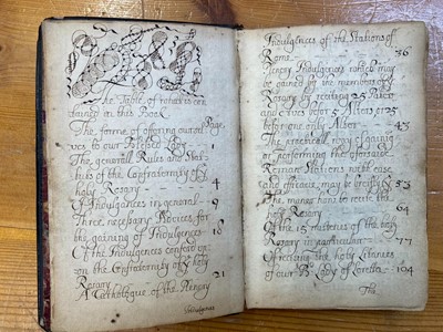 Lot 232 - Howard (Elizabeth Dominica). Manuscript volume of Roman Catholic prayers and devotions, 1698