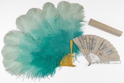 Lot 566 - Roany. Painted folding fan, J. Duvelleroy, circa 1890, & 6 others