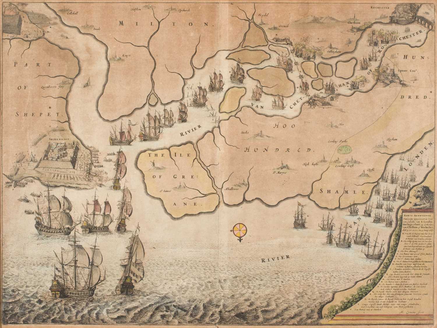Lot 132 - Raid on the Medway. Comans (Michiel), Kaart