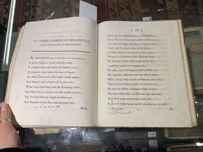 Lot 286 - Leigh (James Henry). Poems on Several Occasions, 1st edition, London: T. Hookham, 1790