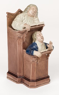 Lot 532 - Ralph Wood, Burslem. A pottery model of the Vicar and Moses, circa 1790