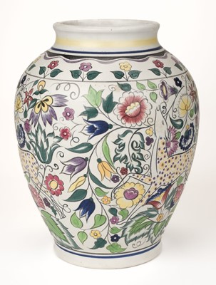 Lot 535 - Poole Pottery. A large Poole Pottery "Persian Deer" vase after Truda Adams, 20th century