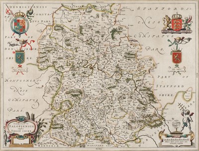 Lot 137 - Shropshire. A Collection of 13 County and Road Maps, 17th - 19th century