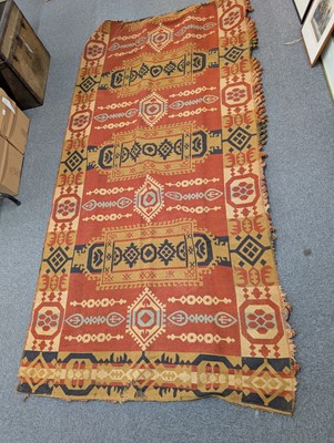 Lot 450 - Kilim. A pair of large curtains, 19th century