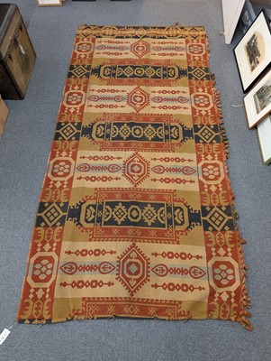 Lot 450 - Kilim. A pair of large curtains, 19th century
