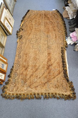 Lot 432 - Curtains. A pair of large embroidered curtains, probably Middle Eastern, early-mid 19th century