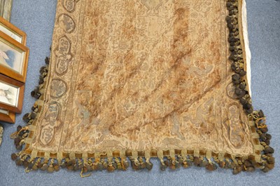 Lot 432 - Curtains. A pair of large embroidered curtains, probably Middle Eastern, early-mid 19th century