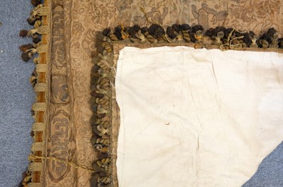 Lot 432 - Curtains. A pair of large embroidered curtains, probably Middle Eastern, early-mid 19th century