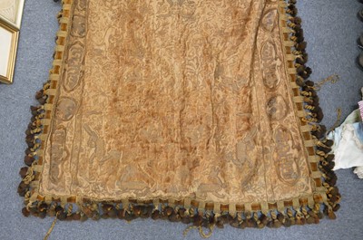 Lot 432 - Curtains. A pair of large embroidered curtains, probably Middle Eastern, early-mid 19th century