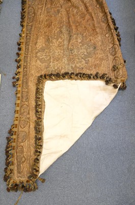 Lot 432 - Curtains. A pair of large embroidered curtains, probably Middle Eastern, early-mid 19th century