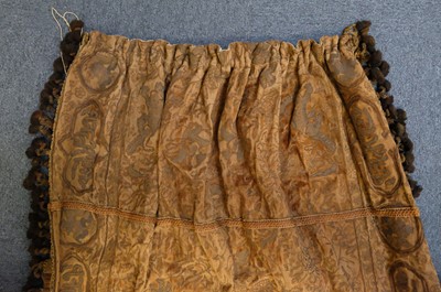 Lot 432 - Curtains. A pair of large embroidered curtains, probably Middle Eastern, early-mid 19th century