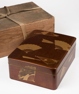 Lot 515 - Japanese box. A Japanese lacquer documents box, Meiji period (1868-1912)