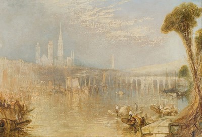 Lot 82 - After Joseph Mallord William Turner (1775-1851). Rouen Cathedral, mid-19th century, oil