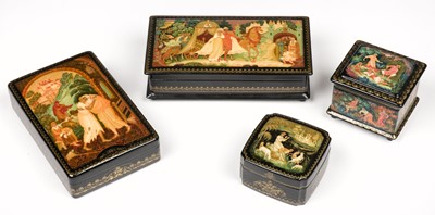 Lot 585 - Russian boxes. Return of the Prodigal Son, by Mityagshin, Kholui School 1997, Russian lacquer box