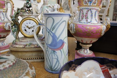 Lot 523 - Decorative ceramics. A pair of late Victorian Sevres style pink ground vases