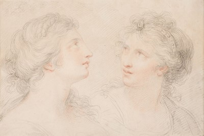 Lot 126 - After Francesco Bartolozzi (1728-1815). Study of two Female Heads, red and black chalk