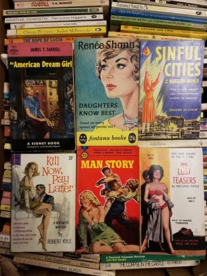 Lot 474 - Pulp Fiction. A collection of approximately 80 volumes of pulp fiction paperbacks